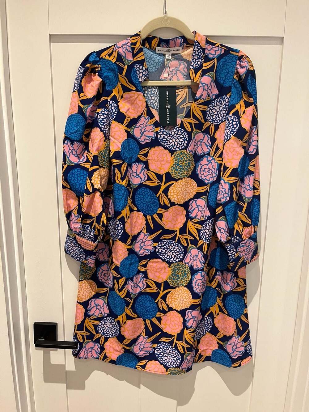 Michelle McDowell Jordan Dress in Make You Mine Navy Floral Print